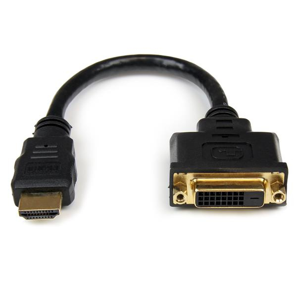 StarTech HDMI to DVI Adapter 20cm - DVI-D (25 pin) (female) to HDMI (19 pin) (male) - Monitor Dongle Adapter Cable - Video Connection - HDMI / DVI - 20.32 cm - HDDVIMF8IN