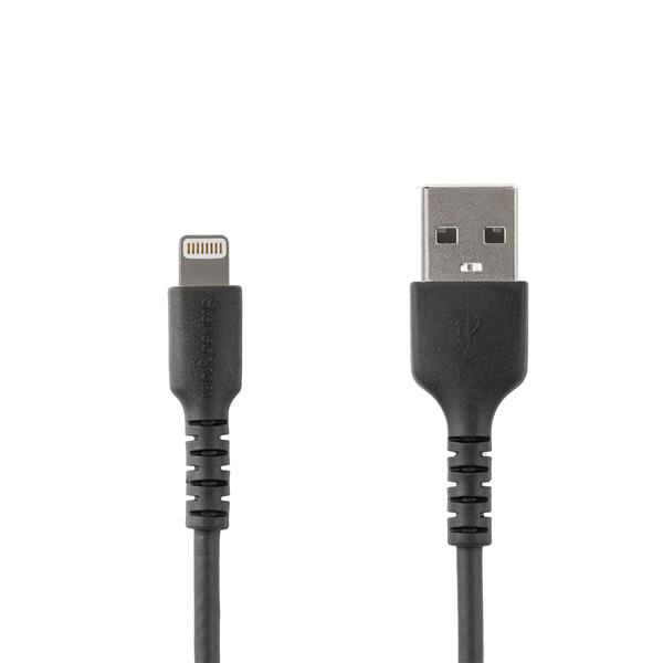 StarTech 6.6 ft 2m USB to Lightning Cable - Apple MFi Certified - Black - Lightning cable - USB (M) straight to Lightning (M) straight - 2 m - double insulation - black - for Apple iPad/iPhone/iPod (Lightning) - RUSBLTMM2MB