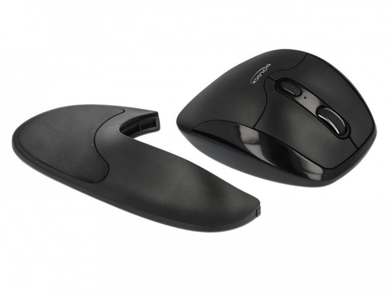 Delock 12673 - Right-hand - Optical - RF Wireless - 1600 DPI - Black - 12673