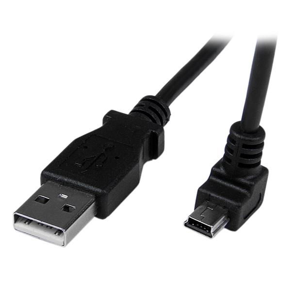 StarTech.com 2m USB auf Mini USB Anschlusskabel abgewinkelt - USB A zu Mini B Kabel - 1 x USB A (St), 1 x USB Mini B (St) - Schwarz - USB-Kabel - 2 m - USBAMB2MD