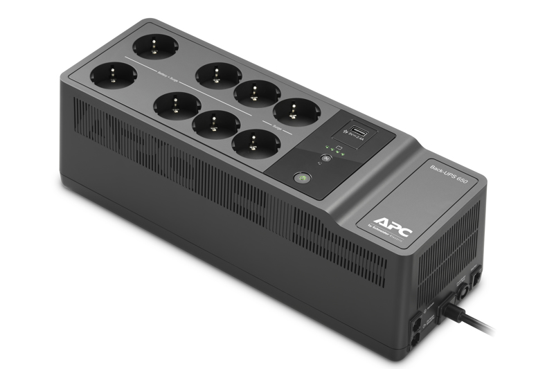 Onduleur APC Back-UPS 650 VA 230 V 1 port de charge USB - Onduleur (hors ligne), veille (hors ligne), 0,65 kVA, 400 W, sinusoïdal, 180 V, 226 V