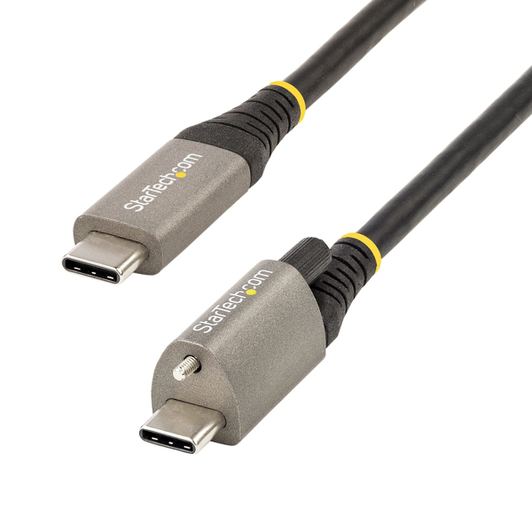 Câble USB-C de 1 m avec verrouillage à vis sur le dessus, 10 Gbit/s, 100 W, PD