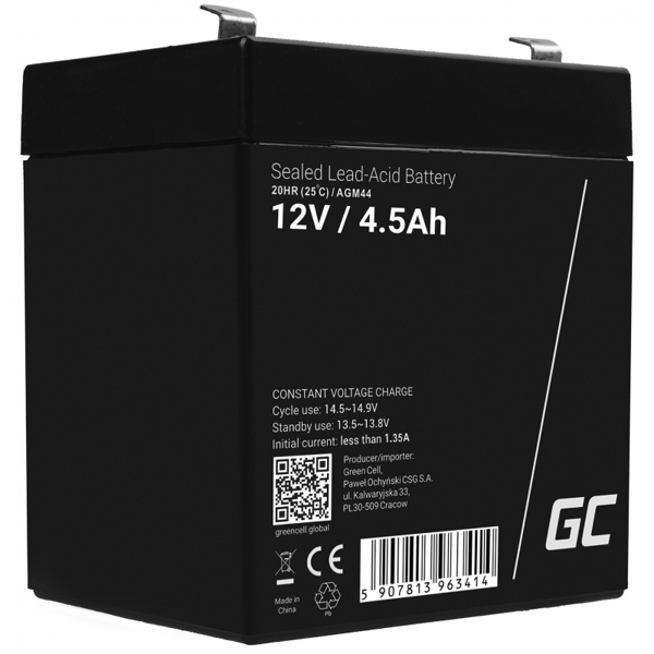 AGM44 UPS-batteri förseglad blysyra (VRLA) 12V 4,5Ah - AGM44