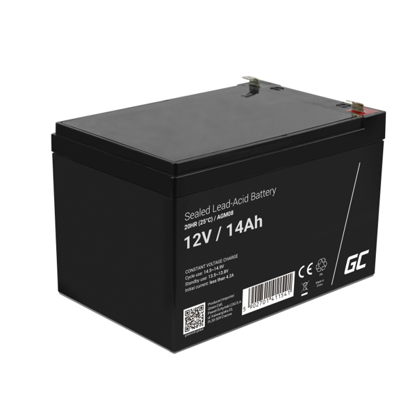 AGM Batteri 12V 14Ah - batteri - 14 000 mAh - AGM08