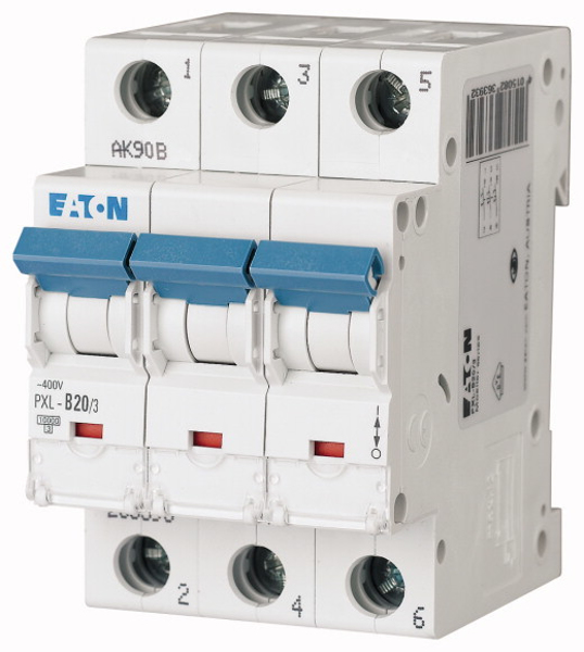 Disjoncteur miniature EATON 20 A 3 pôles type B PXL-B20/3 236393