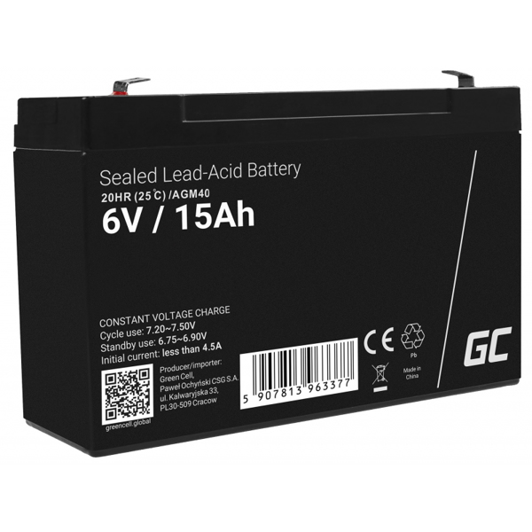 AGM40 UPS battery Sealed lead acid (VRLA) 6 V 15 Ah - AGM40