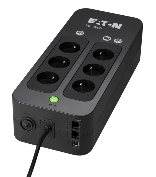 Eaton 3S 550 - USV - AC 220-240 V - 330 Watt - 550 VA - 1-phasig - USB - Ausgangsanschlüsse: 6 - 3S550FR