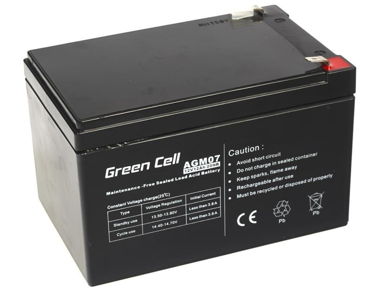 Green Cell AGM battery 12V 12Ah - Battery - 12,000 mAh - AGM07