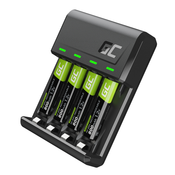 Green Cell Charger VitalCharger + 4x AAA 800mAh Ni-MH - GRSETGC02