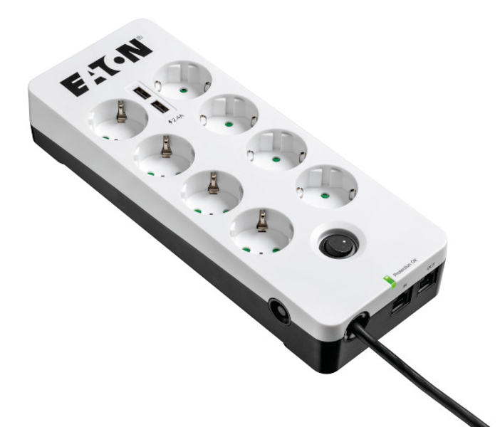 Eaton Protection Box 8 USB Tel@ Din 2500W parasurtenseur blanc