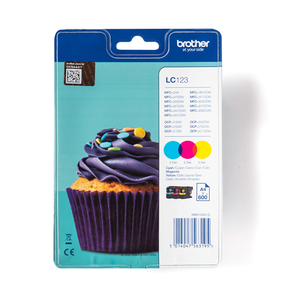 Brother LC123 RainbowPack - Jaune, Cyan, Magenta