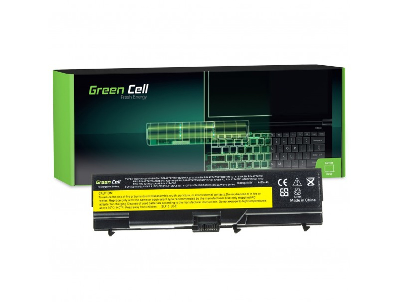 GREEN CELL-batteri for Lenovo ThinkPad T410 T420 T510 T520 W510 / 11,1V 4400mAh - LE05