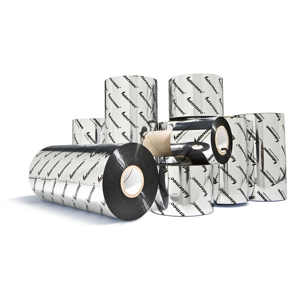 TMX 2010 / HP06 Thermal Transfer Wax-Resin Ribbon, 83mm W x 153m L, 25 mm core, Ink side out, 10 ribbons per carton, for use on coated papers and synthetics. Box of 10 Roll. - I90064-0