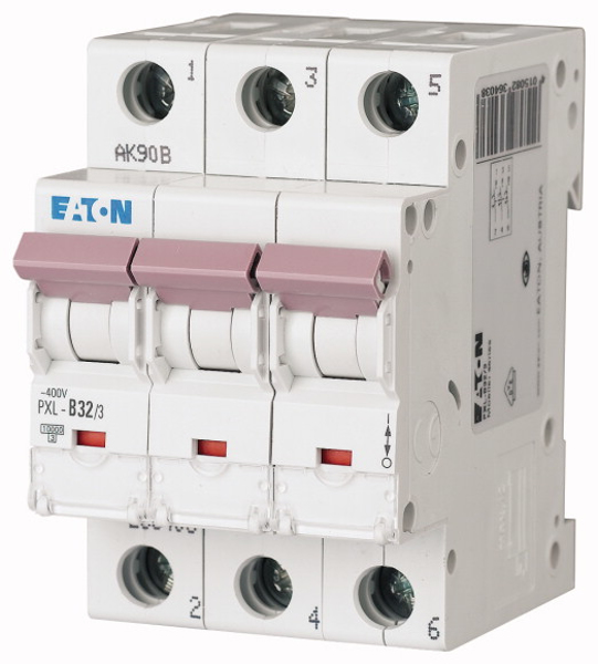 Disjoncteur miniature EATON 32 A 3 pôles B-Char PXL-B32/3 236403