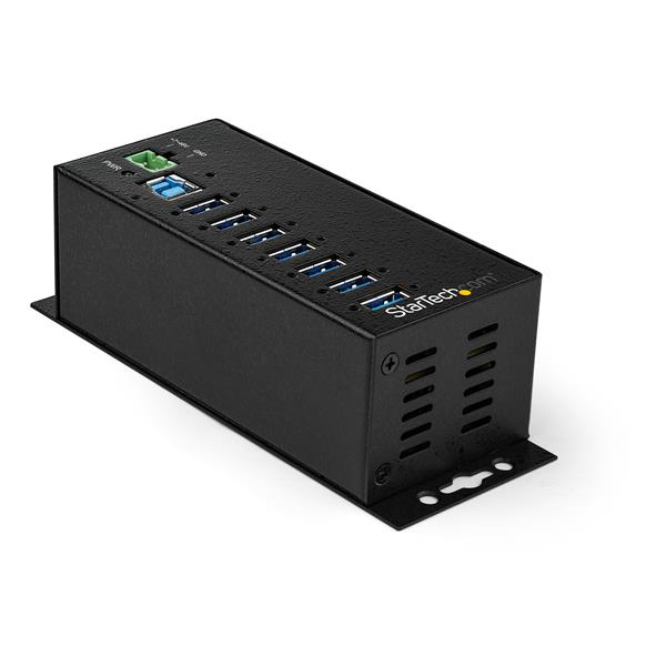 StarTech HB30A7AME USB 3.0 Hub (7-Port, Din-Rail, Industrial Application, External Power Supply, Surge Protection, ESD, 350 W, 15 kV) - Hub - 7 x USB 3.2 Gen 1 - DIN Rail Mountable, Wall Mountable - TAA Compliant - for P/N: ITB20D3250 - HB30A7AME