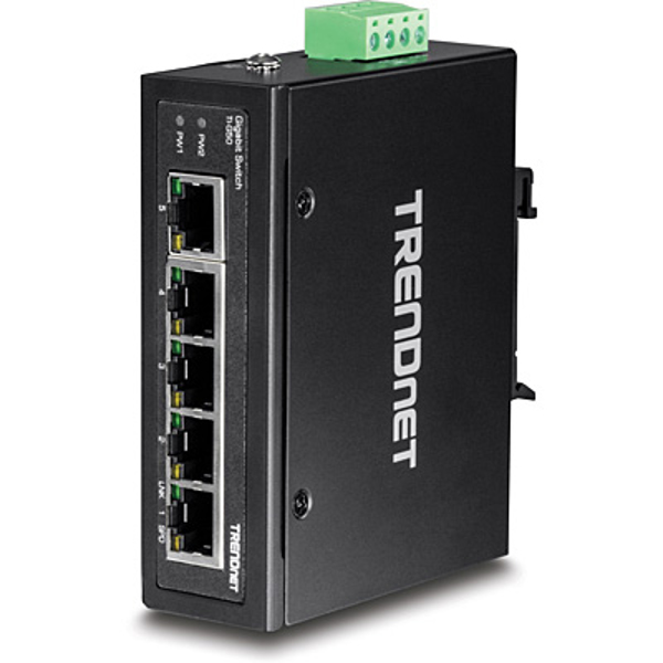 TRENDnet TI-G50, Hardened Industrial Gigabit DIN-Rail Switch - TI-G50
