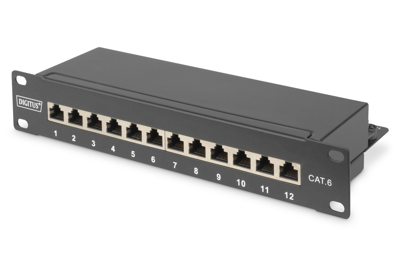 Panneau DIGITUS CAT6 12 ports Noir