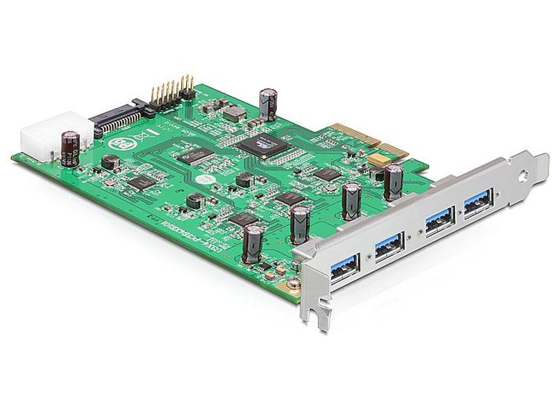 Delock PCIe-kort x4 > 4 x External - USB-Adapter - 89325