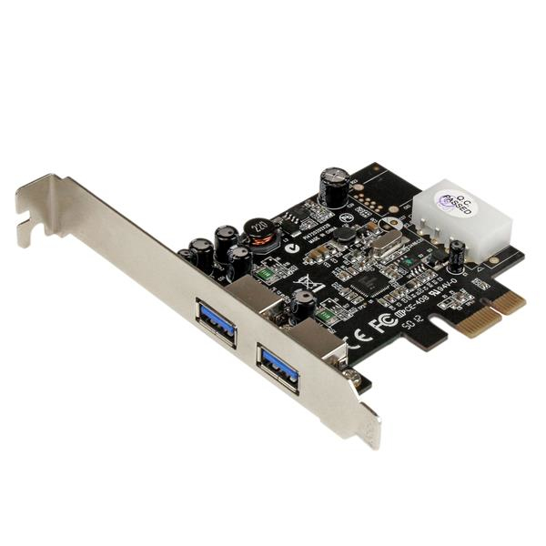 StarTech 2 Port USB3.0 PCI Express Interface Card with UASP and 4 Pin LP4 Molex - USB Adapter - PCIe - USB3.0 x 2 - for P/N: USB3S2ESATA3 (PEXUSB3S25) - PEXUSB3S25