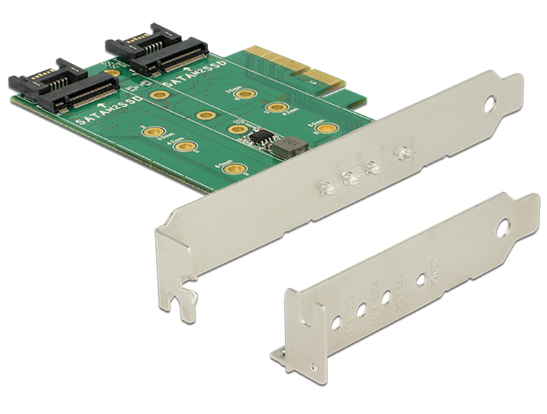 Delock PCIe card > 3 x M.2 card slot - storage controller - 89518