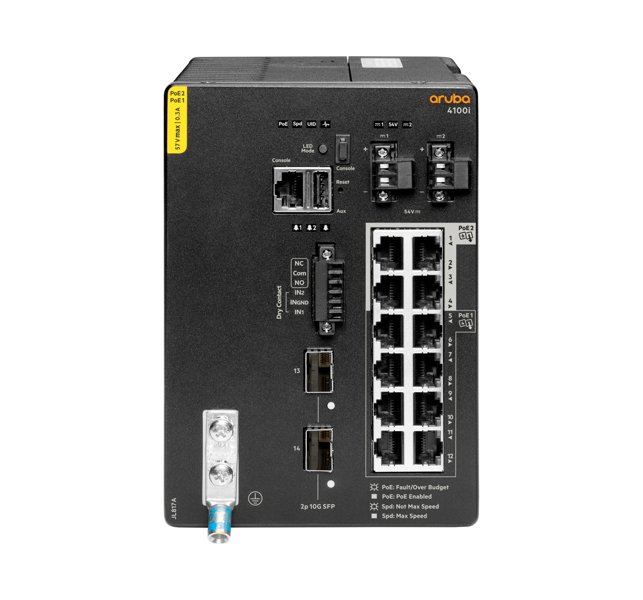 HPE Aruba 4100i Switch 12G 8 Port Class 4 PoE and 4 Port Class 6 PoE 2 SFP+ Layer 2 Web GUI CLI NetEdit REST APIs - JL817A