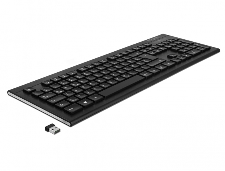 Clavier USB sans fil 2,4 GHz Delock noir Goutte d'eau