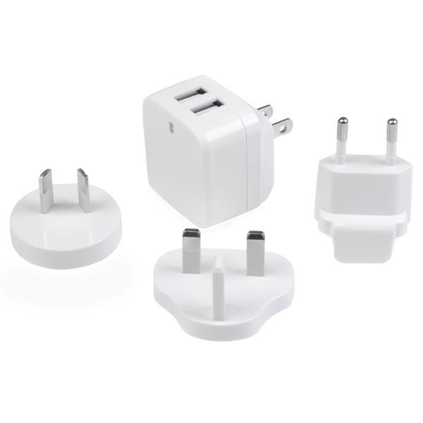 Chargeur mural USB double port StarTech pour voyage international