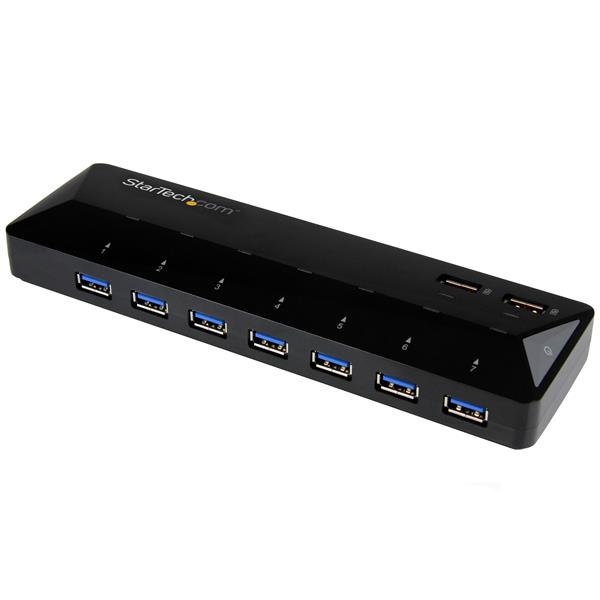 StarTech 7 Port USB 3.0 Hub plus dedicated charging port - 2 x 2.4A port - Desktop hub and fast charging station - USB switch for sharing peripherals - 7 ports - ST93007U2C