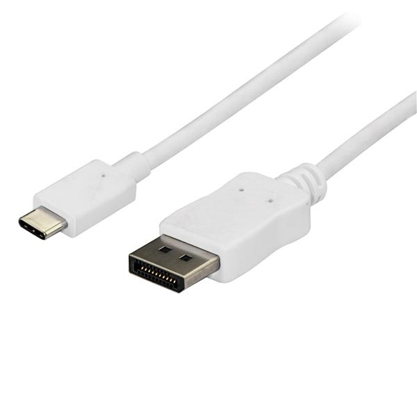 StarTech 6 ft. (1.8 m) USB-C to DisplayPort Cable - 4K 60Hz - White - 1.8 m - USB Type-C - DisplayPort - Male - Male - Straight - CDP2DPMM6W