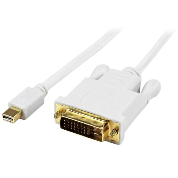 StarTech Mini DisplayPort to DVI cable - male/male - DisplayPort cable - Mini DisplayPort (M) - DVI-D (M) - 1.8m - active cable (signal regeneration) - white (MDP2DVIMM6WS) - MDP2DVIMM6WS