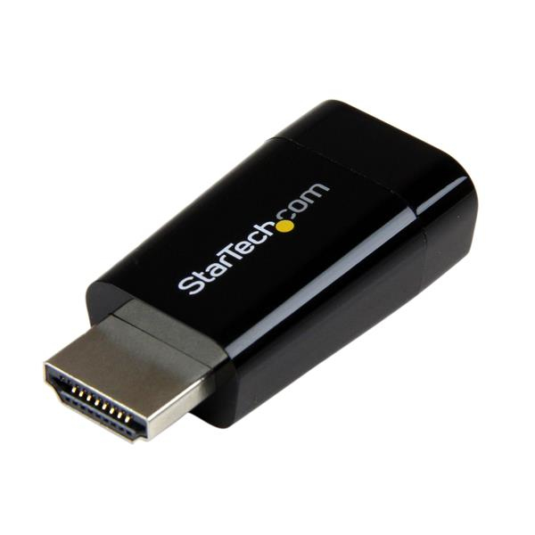 StarTech Compact HDMI to VGA Video Adapter - Converter ideal for Chromebooks Ultrabooks & Laptops - 1920x1200 - Video Converter - Black (HD2VGAMICRO) - HD2VGAMICRO