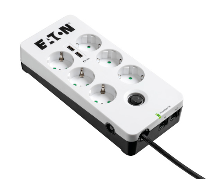 Eaton Protection Box 6 USB Tel@ Din 2500W parasurtenseur blanc