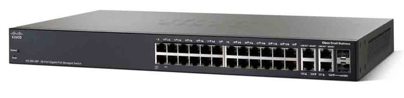 SMB 350 Switch 1GbE 24x1GPoE+2xSFP+2xC-SFP L3 managed SG350-28P-K9-EU