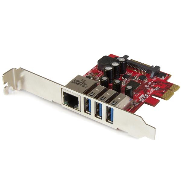 Carte PCIe USB 3.0 Gigabit Ethernet StarTech.com PEXUSB3S3GE
