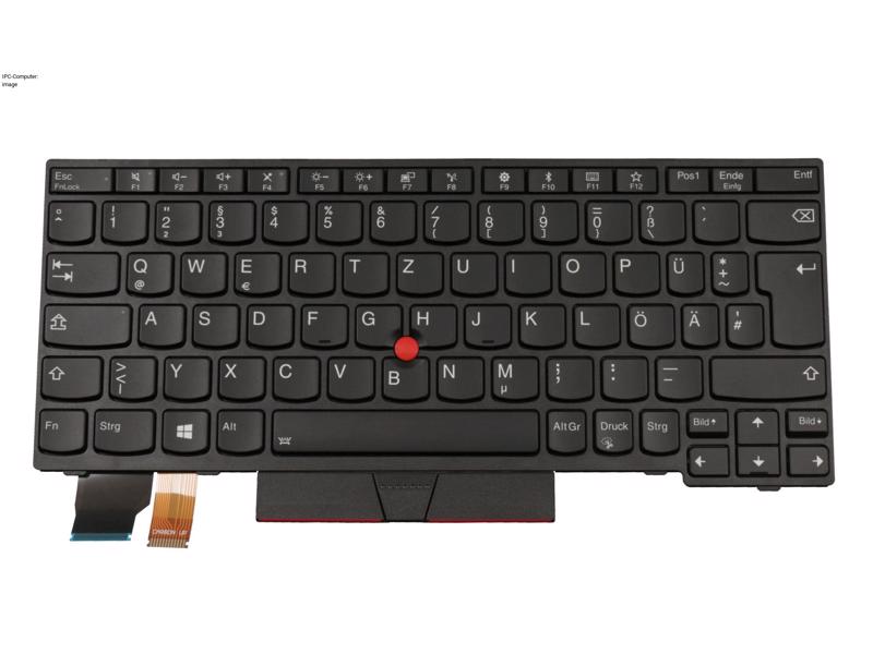 8B60029 Tastatur DE (deutsch) Svart/Svart mit Backlight und Mouse-Stick
