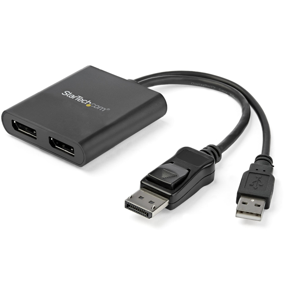 StarTech.com MST Hub - DisplayPort auf 2x Displayport - Multi Stream Transport Hub - DP 1.2 auf DP - Video-Verteiler - 2 Anschlüsse - MSTDP122DP