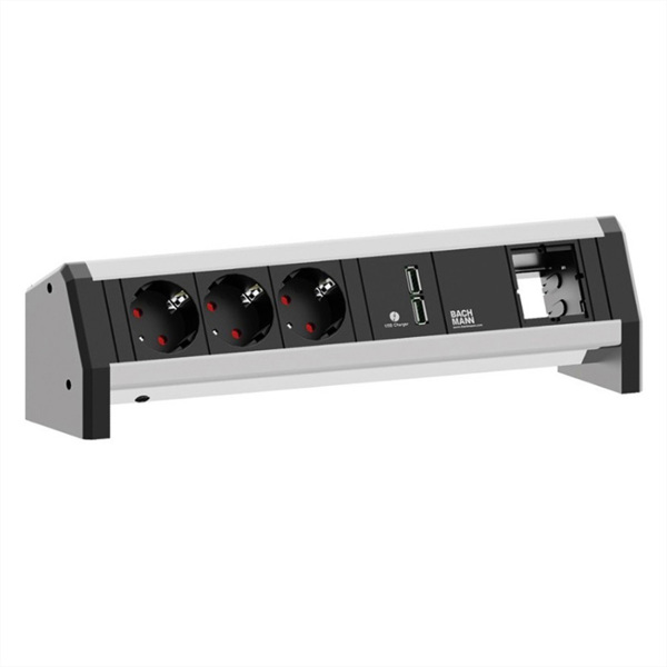 Bachmann DESK 3x contact de protection 1x chargeur USB 1xABD