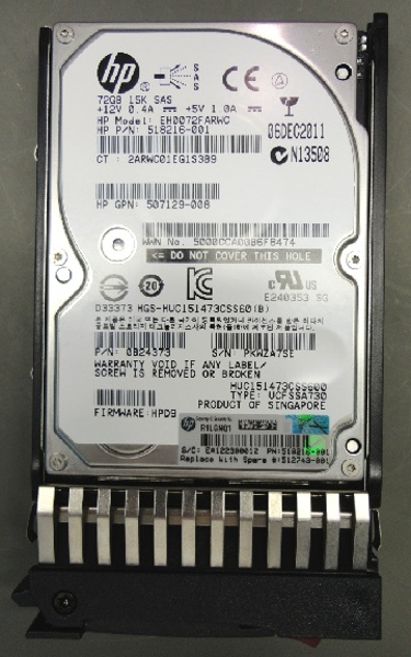 Disque dur HP 72 Go 2,5 pouces SFF SAS 6G 15K double port enfichable à chaud