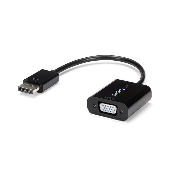 StarTech DisplayPort 1.2 to VGA Adapter Converter - DP to VGA - display adapter - DisplayPort (M) - HD-15 (W) - 10cm - active cable (signal regeneration) - black (DP2VGA3) - DP2VGA3