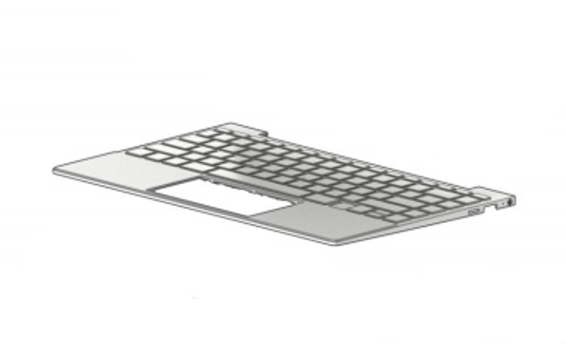 Clavier HP L96799-041 avec boîtier supérieur DE rétroéclairé argent