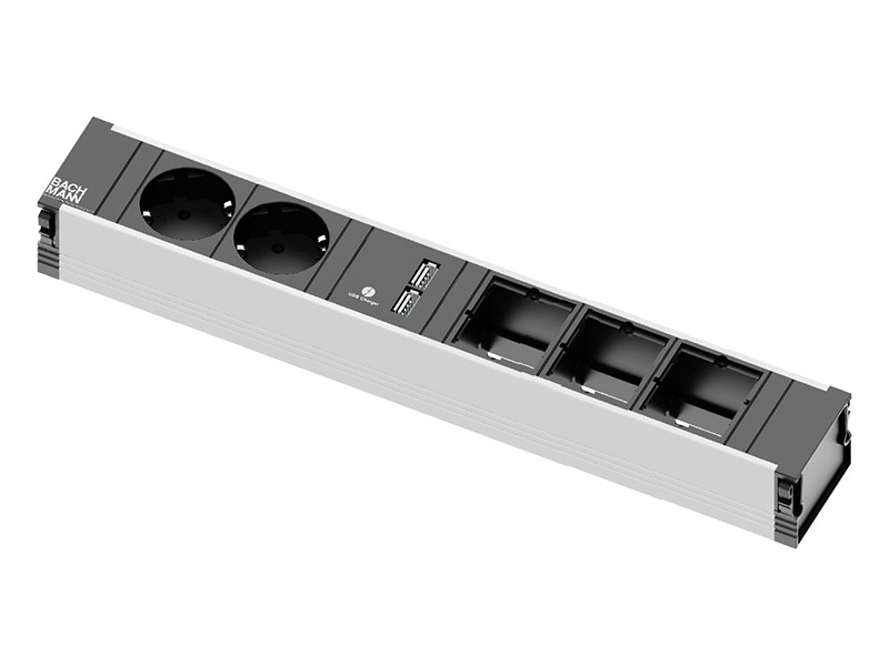 Bachmann 912.0168 - 2 Prises AC - Intérieur - Noir, Gris - 1 pièce