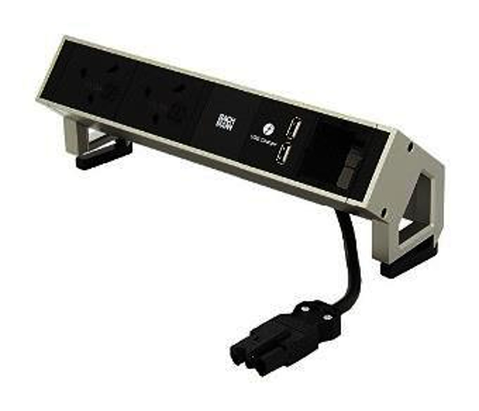Bachmann Steckdoseneinheit DESK2 902.4312xUK 3,15A 1xUSB Charger 1xABD Inox