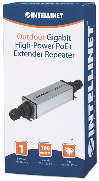 Utendørs Gigabit High-Power PoE+ Extender Repeater - 561211