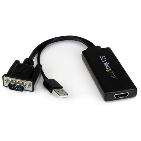 StarTech VGA to HDMI adapter with USB audio & power - video converter - VGA - HDMI - black (VGA2HDU) - VGA2HDU