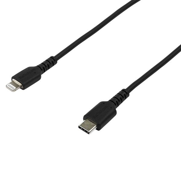 StarTech.com RUSBCLTMM2MB USB-C auf Lightning-Kabel ( 2m, Apple Mfi zertifiziert, iPhone Ladekabel, Aramidfaser) schwarz - Lightning-Kabel - Lightning (M) bis USB-C (M) - 2 m - Schwarz - für Apple iPad/iPhone/iPod (Lightning) - RUSBCLTMM2MB
