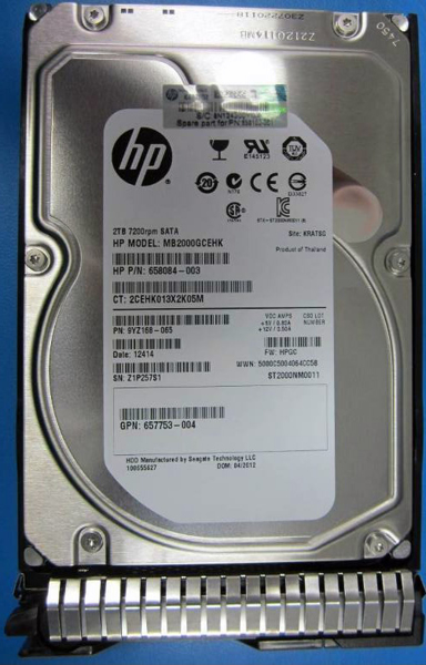 Disque dur SATA HPE 2 To enfichable à chaud - 3,5" - 2000 Go - 7200 tr/min