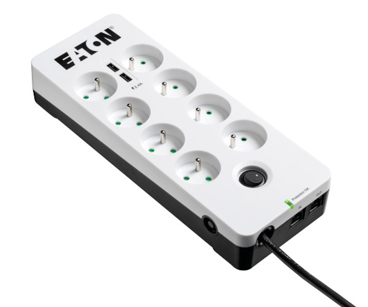 Boîtier de protection EATON, parasurtenseur 2 500 W, 8 ports