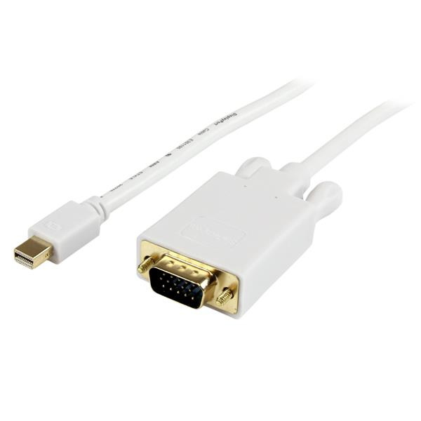 StarTech.com Mini DisplayPort auf VGA Kabel - mDP auf VGA Adapter - St/St - DisplayPort-Kabel - Mini DisplayPort (M) - HD-15 (M) - 1,83 m - weiß (MDP2VGAMM6W) - MDP2VGAMM6W