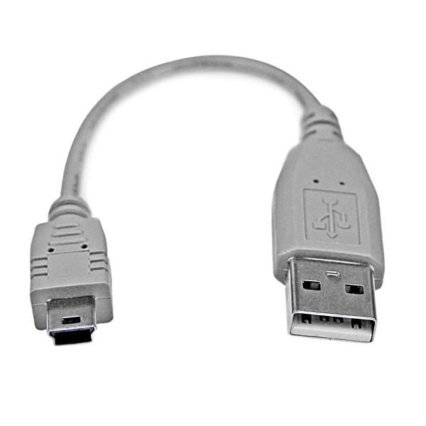 StarTech.com Mini USB2.0 A auf Mini B Kabel - USB-Kabel - USB Typ A, 4-polig (M) - Mini-USB, Typ B (M) - 15cm (USB/USB2.0) - Grau (USB2HABM6IN) - USB2HABM6IN