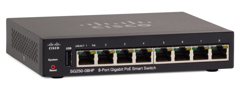Cisco SG250-08HP Managed L2/L3 Gigabit Ethernet PoE